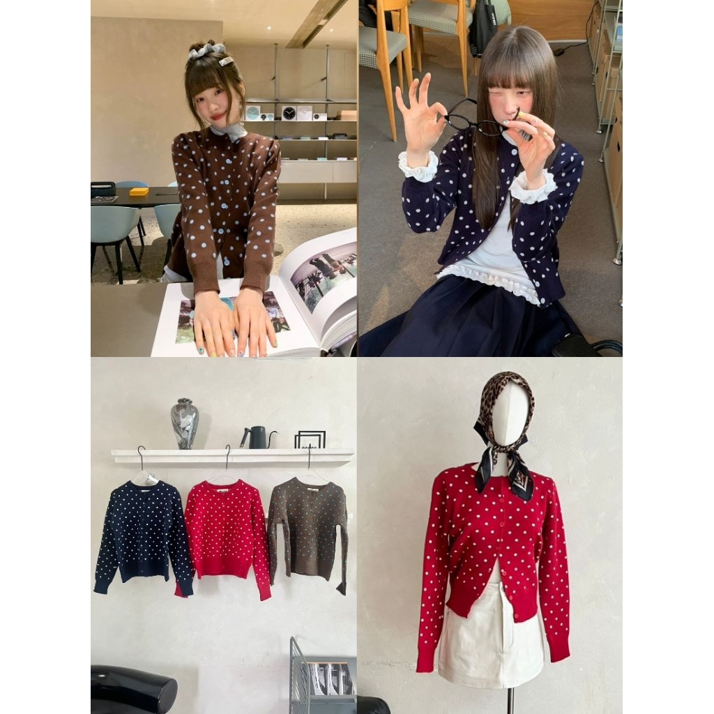 Common cardigan คาดิแกนทอลายจุด