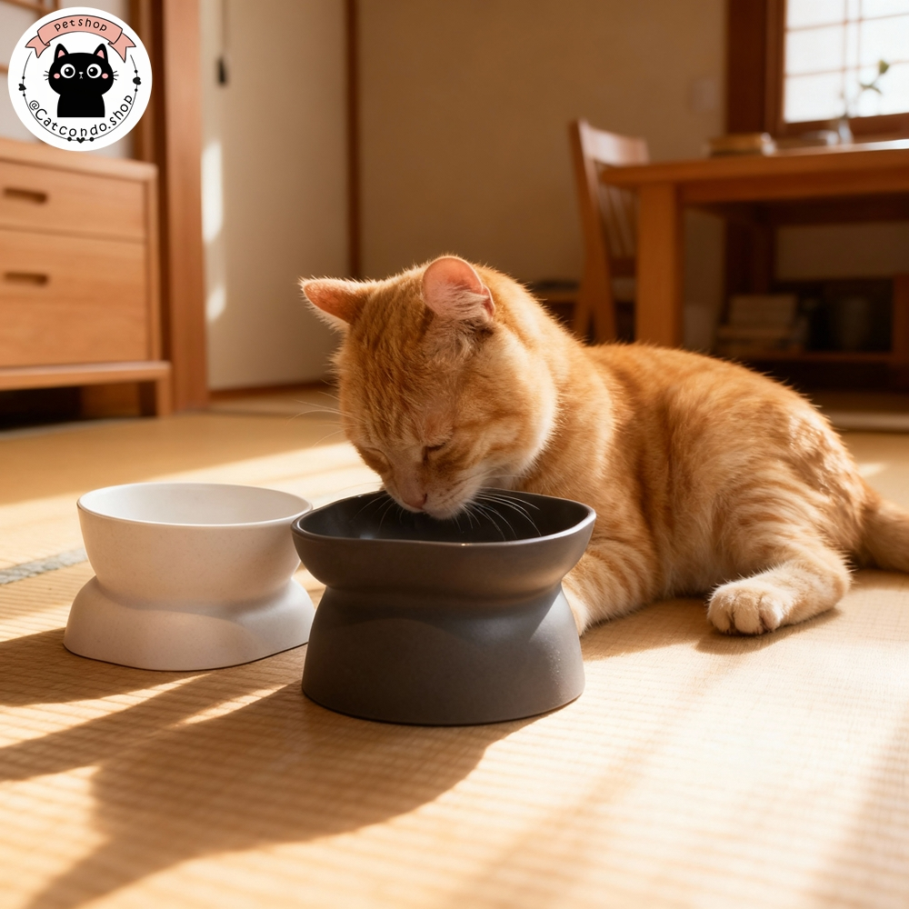 🌵 ชามโมเดิร์น ชามสุนัข มินิมอล ชามอาหารสัตว์เลี้ยง เอียง15องศา ป้องกันกระดูกสันหลัง ใช้ได้2ฝั่ง 🌵 - รูปที่ 2