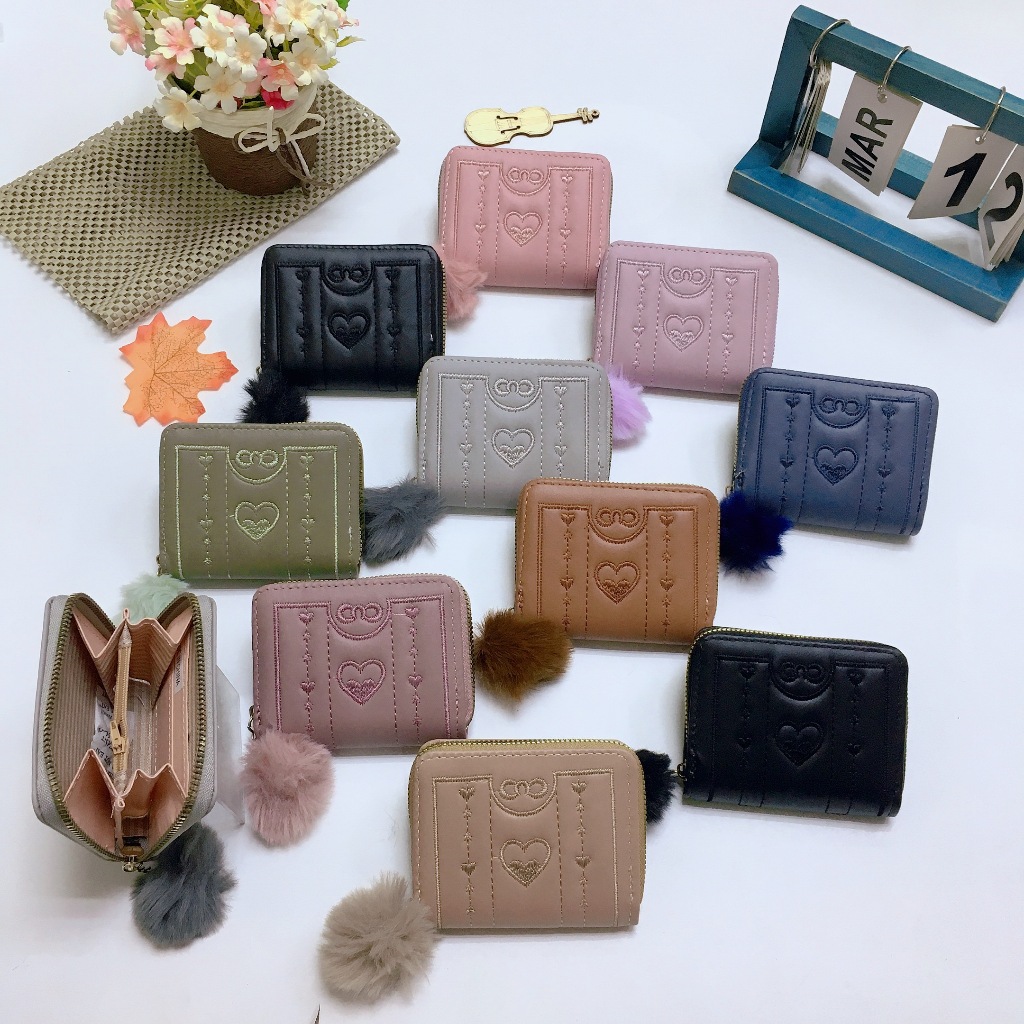 0647#กระเป๋าสตางค์ผู้หญิงใบสั้น ราคาถูก20฿ ใส่แบงค์ใส่เหรียญ ช่องชิป1ช่อง หนังPU