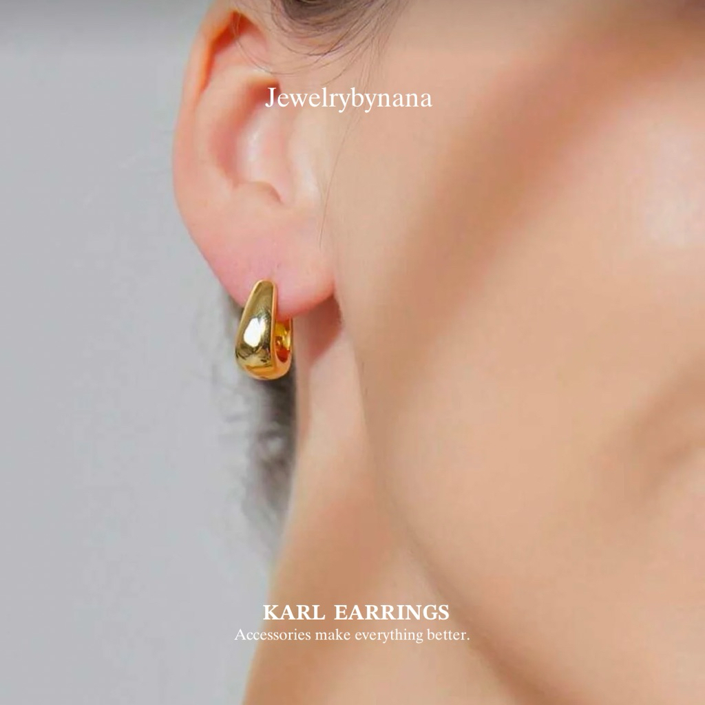 Karl stainless steel hoop earrings