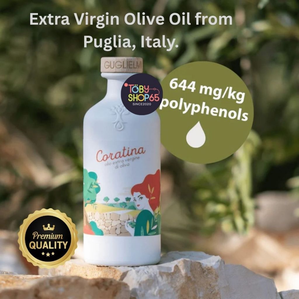 Guglielmi Monocultivar Coratina /Peranzana500ml- Extra Virgin Olive Oil กูกลิเอลมี โคราตินา น้ำมันมะกอกธรรมชาติเกรดพิเศษ