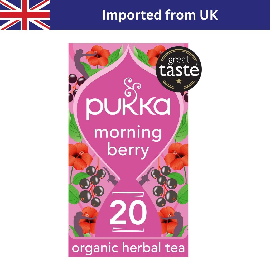 Pukka Organic Morning Berry Tea (20 ซอง / 34g) ชาอังกฤษ ชาซอง ชาออร์แกนิก