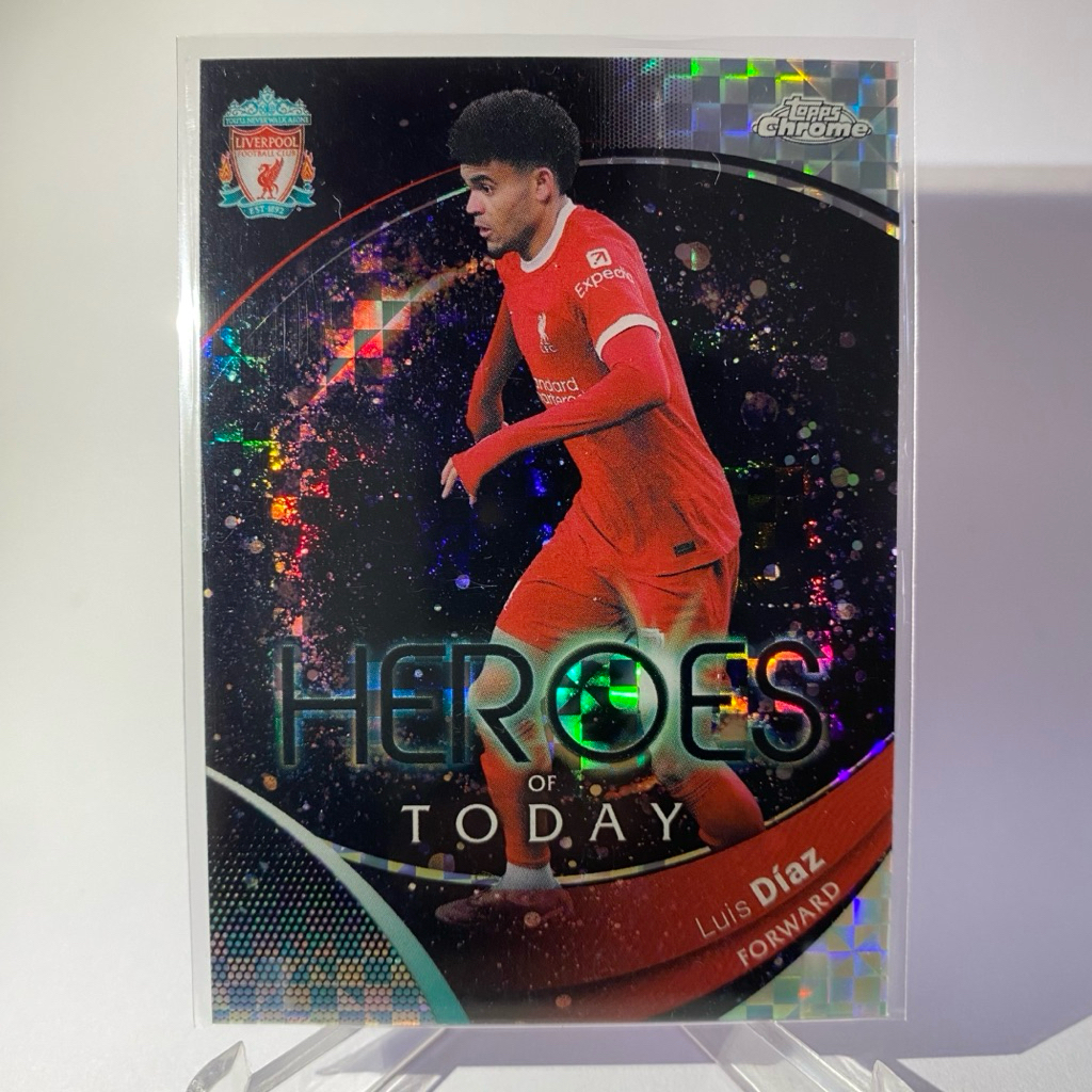 การ์ดนักฟุตบอล LUIS DIAZ, LIVERPOOL, HEROES OF TODAY, TOPPS CHROME 2024