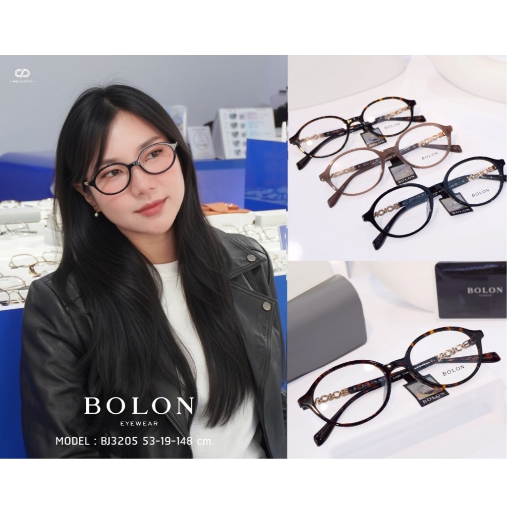 BOLON BJ3205 แว่นตาแฟชั่นทรงกลม น้ำหนักเบา ดีไซน์หรู ใส่สบายหน้า ของแท้จากศูนย์ มีประกัน 6 เดือน
