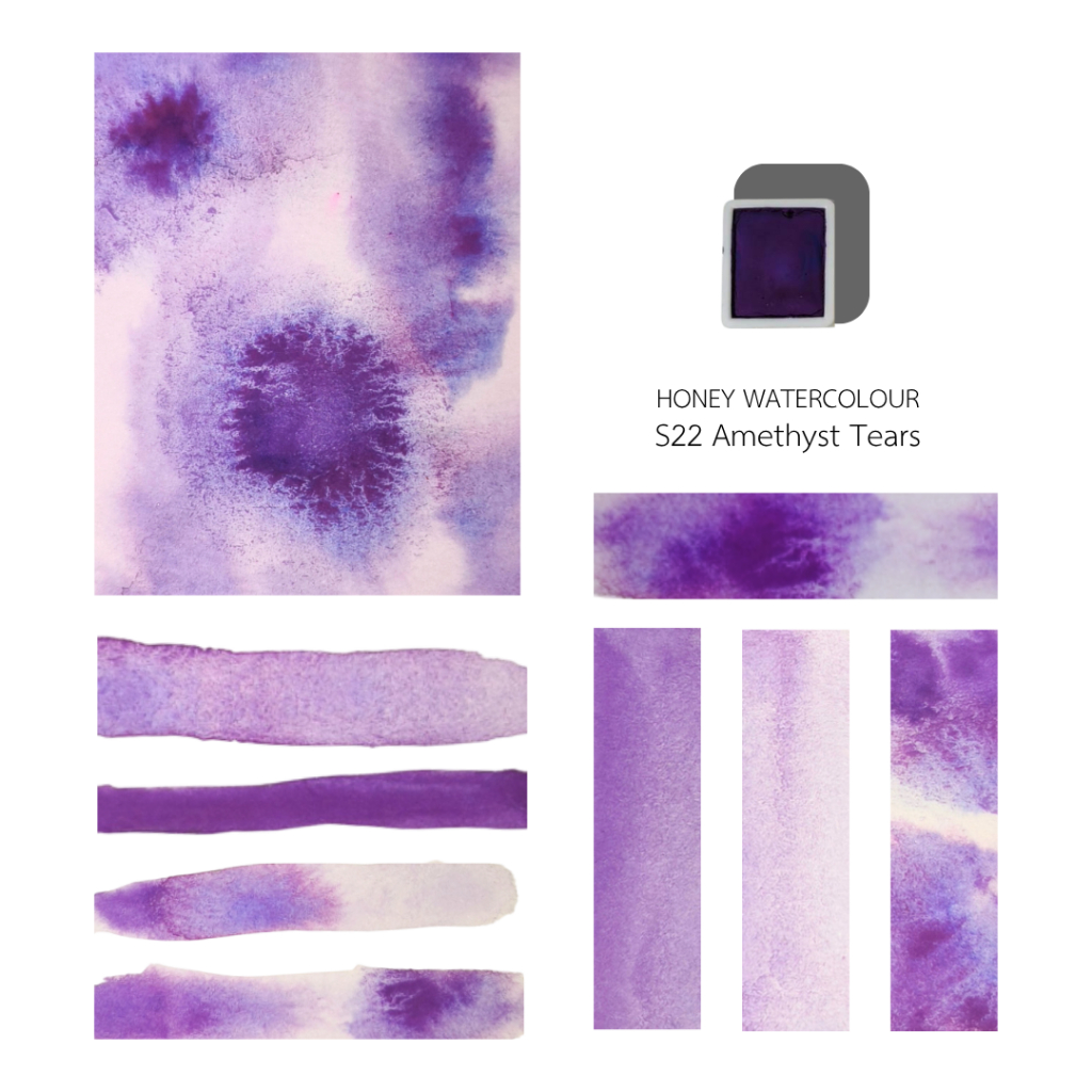 Aori studio ❤ S22 Amethyst Tears สีน้ำทำมือ สีน้ำแฮนส์เมด สูตรน้ำผึ้ง