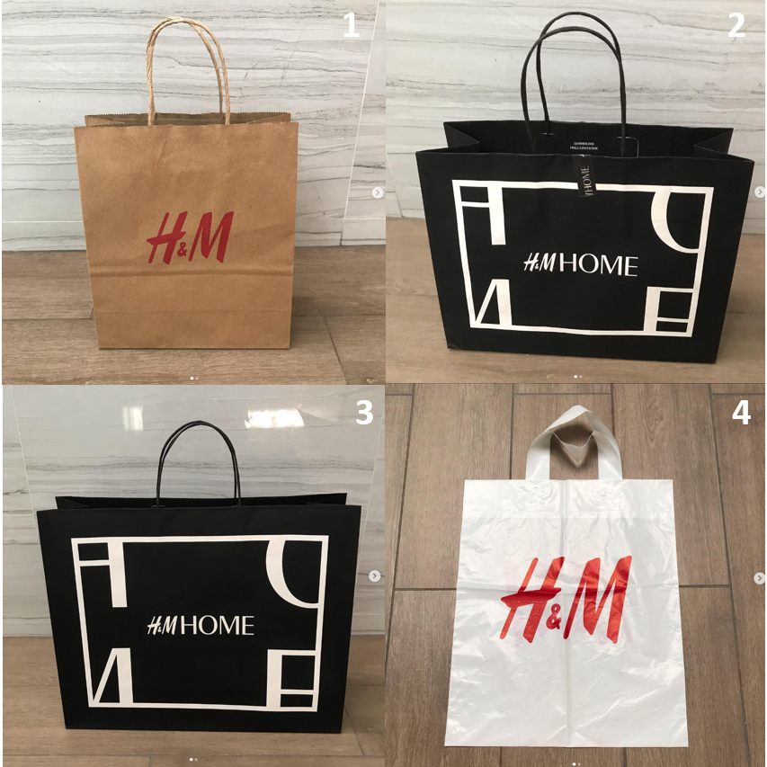 ถุงกระดาษ ถุง แบรนด์ H&M , H&M HOME ของแท้ ใส่เสื้อ ใส่ของ ซื้อจาก shop เอง มีรุ่น พลาสติก สภาพตามที