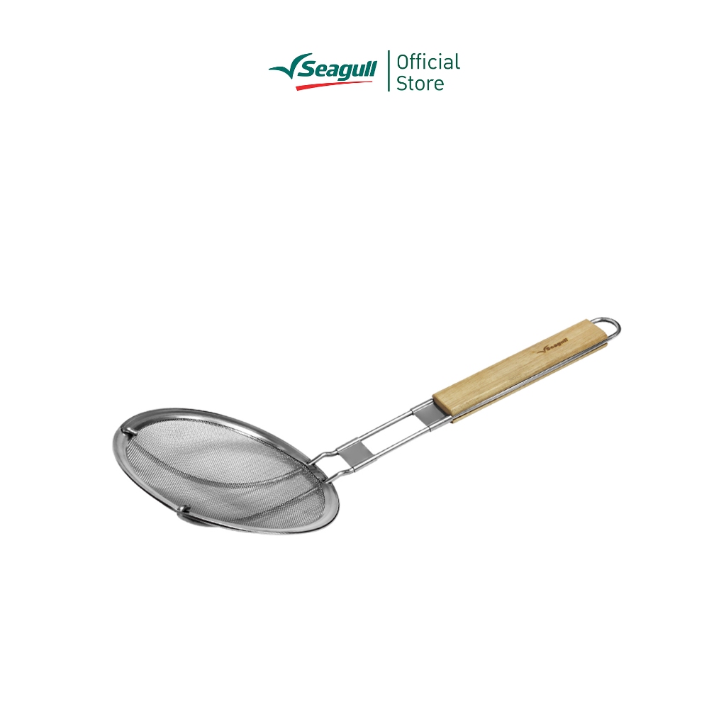 Seagull กระชอนตักของทอด ด้ามไม้ ขนาด 17 ซม.