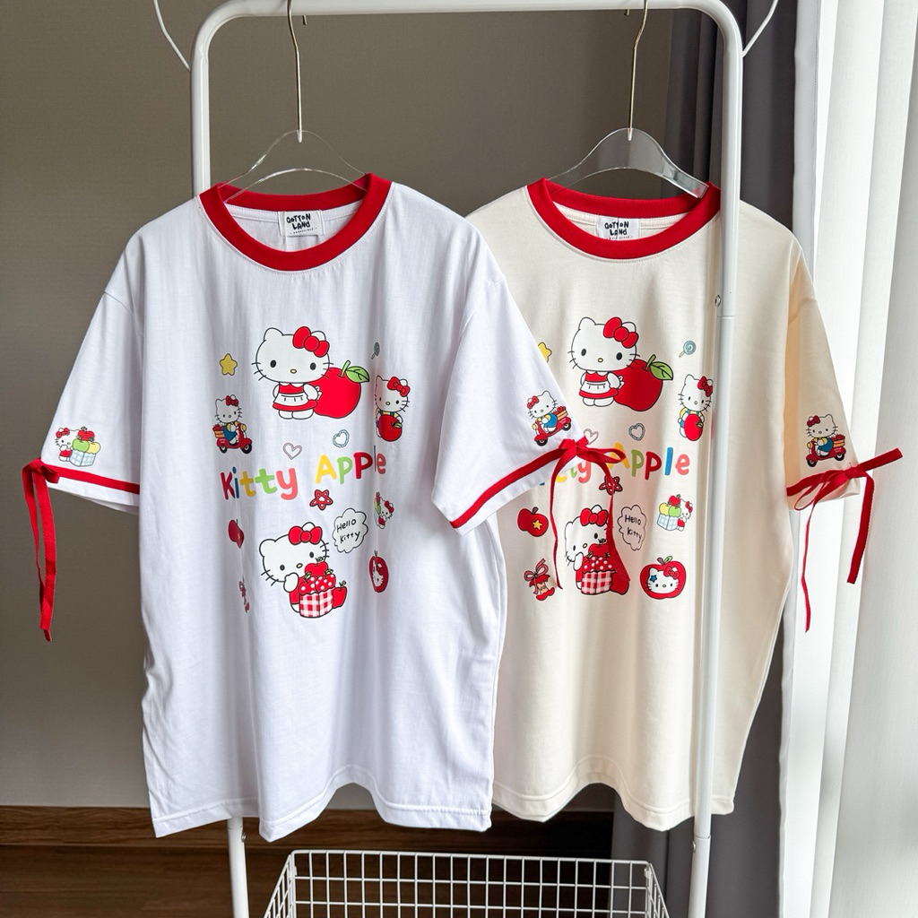 เสื้อยืดโอเวอร์ไซส์ QL คิตตี้แอปเปิ้ล