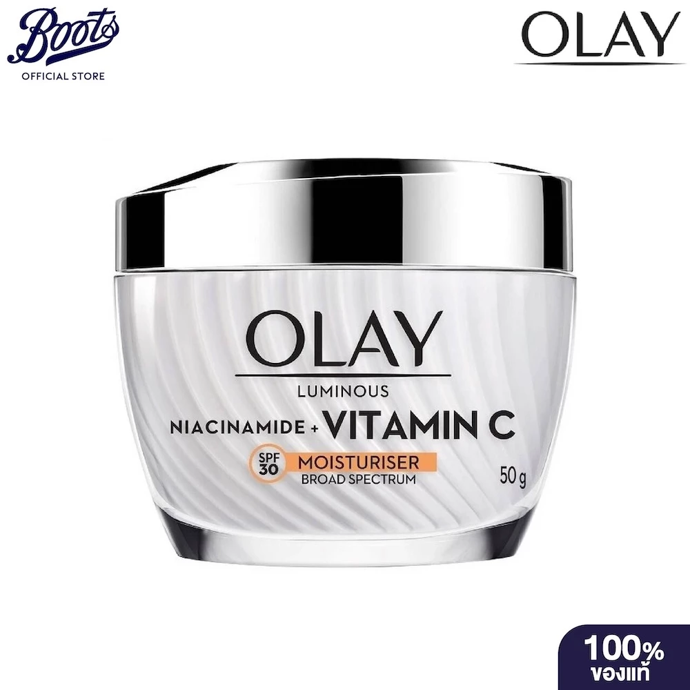 Olay Luminous Niacinamide + Vitamin C Super Moisturiser SPF30 50g. โอเลย์ มอยส์เจอไรเซอร์ ครีม