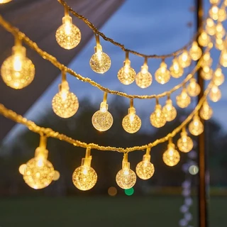 พร้อมส่ง โซล่าเซลล์ ไฟปิงปอง ไฟแต่งห้อง ไฟกระพริบ 20/30/50/100 LED ประหยัดไฟมาก ทนแดด ทนฝน ไฟตกแต่งสวนและกลางแจ้ง