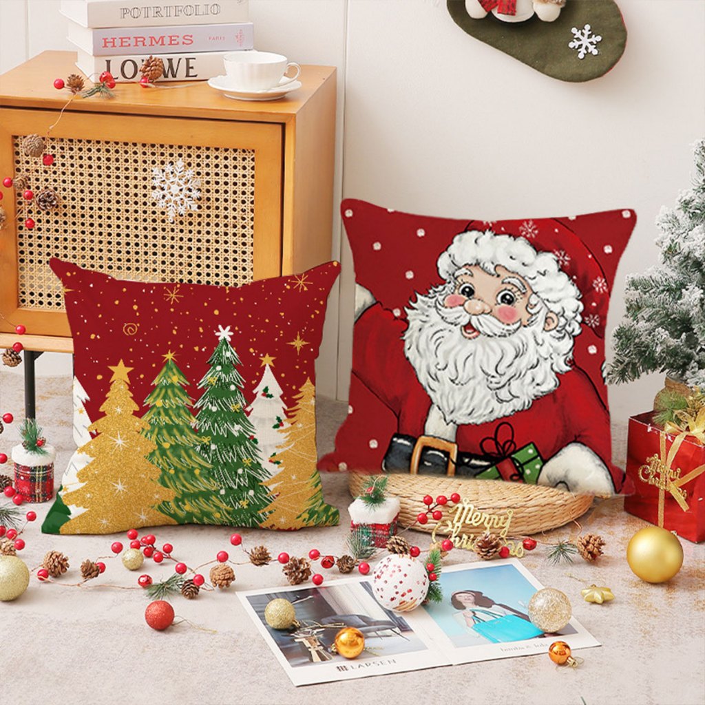 🏷️[Home] ♡  ปลอกหมอน หมอนอิง นุ่มนิ่ม ทรงสี่เหลี่ยม ขนาด45x45 ซม. สําหรับตกแต่งบ้าน โซฟา ตกเเต่งเทศกาลคริสมาส - รูปที่ 2