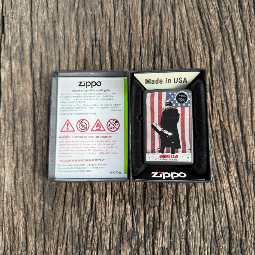 ไฟแช็ก Zippo รุ่น 46166 Johnny Cash - Black Matte Finish