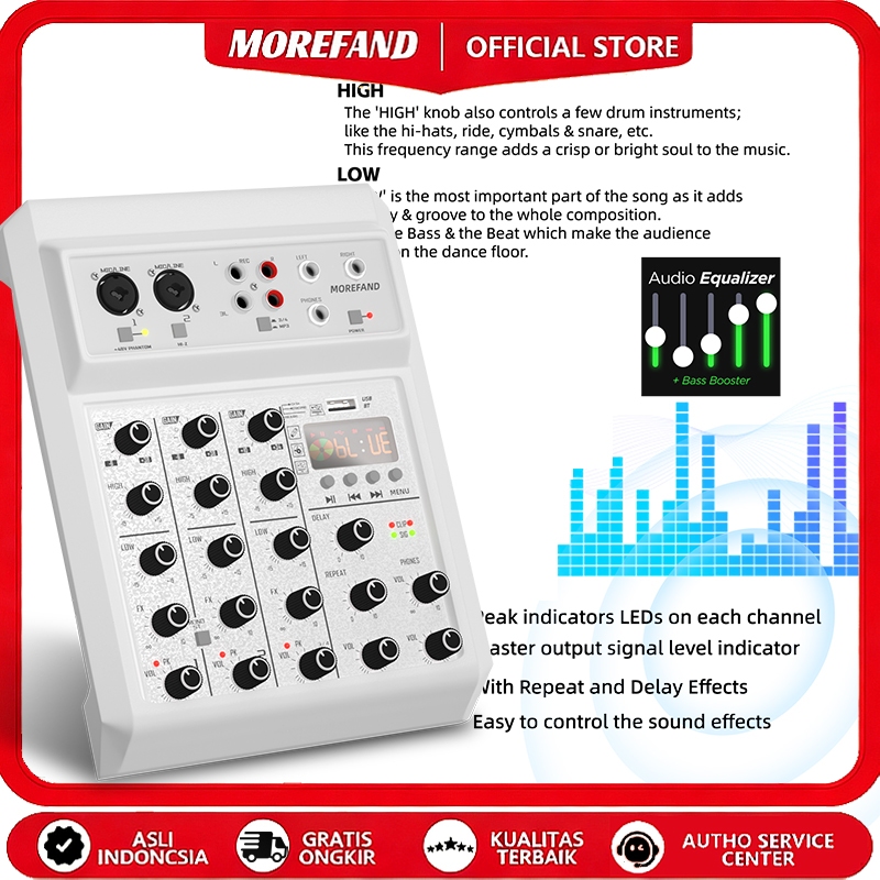 RE405-BT mixer เครื่องผสมสัญญาณเสียงระดับมืออาชีพ 4/6/8  ช่อง 48V Phantom Power อินเทอร์เฟซ USB Bluetooth Home Live Use