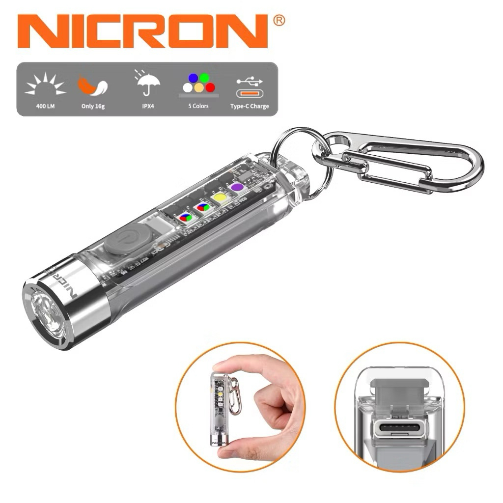 Nicron K11 ไฟฉายพวงกุญแจ LED Mini Pocket Light  Multi-Function 400Lumens