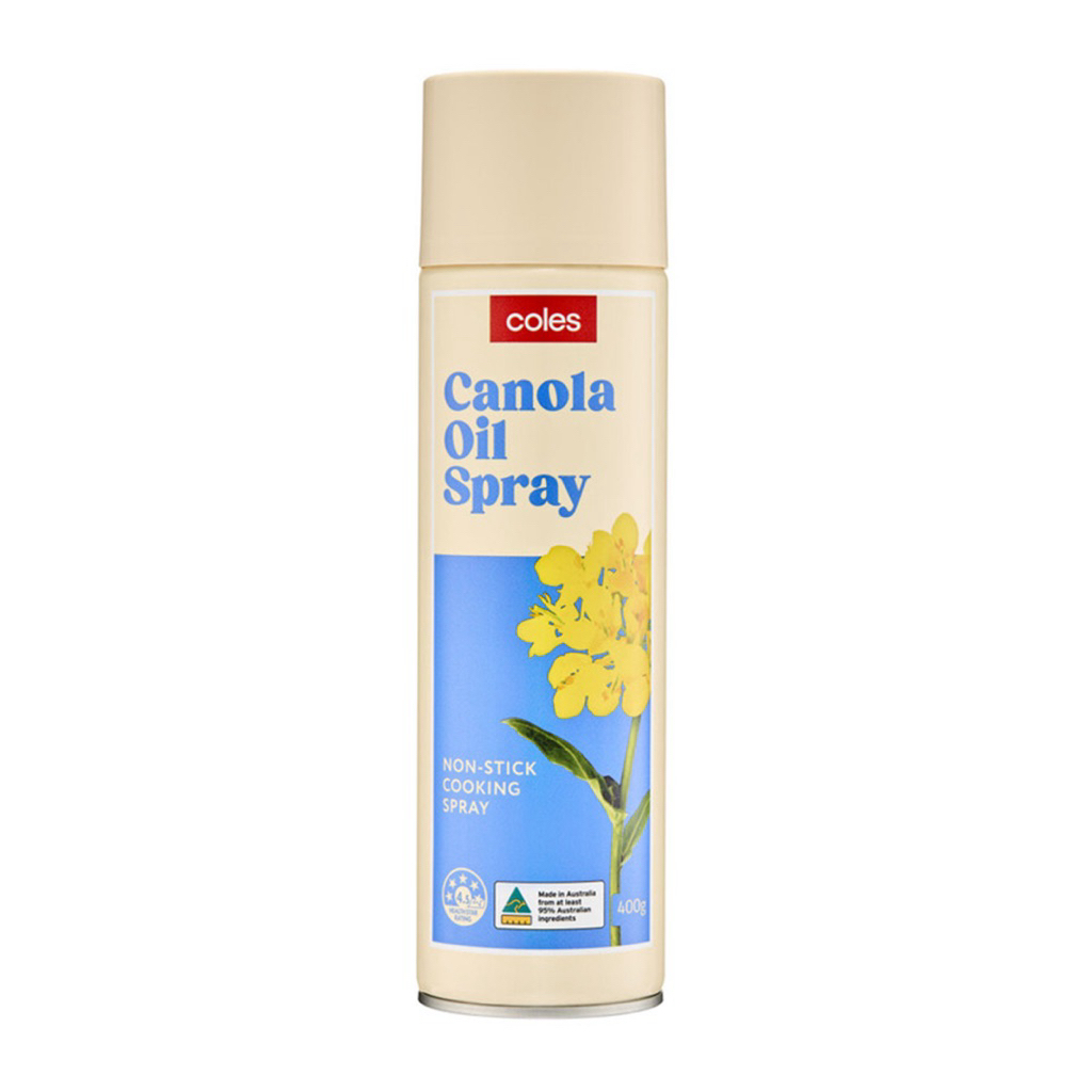 East Coles canola oil spray 400 g. สเปรย์น้ำมันคาโนล่านำเข้าจากออสเตรเลีย 🇦🇺