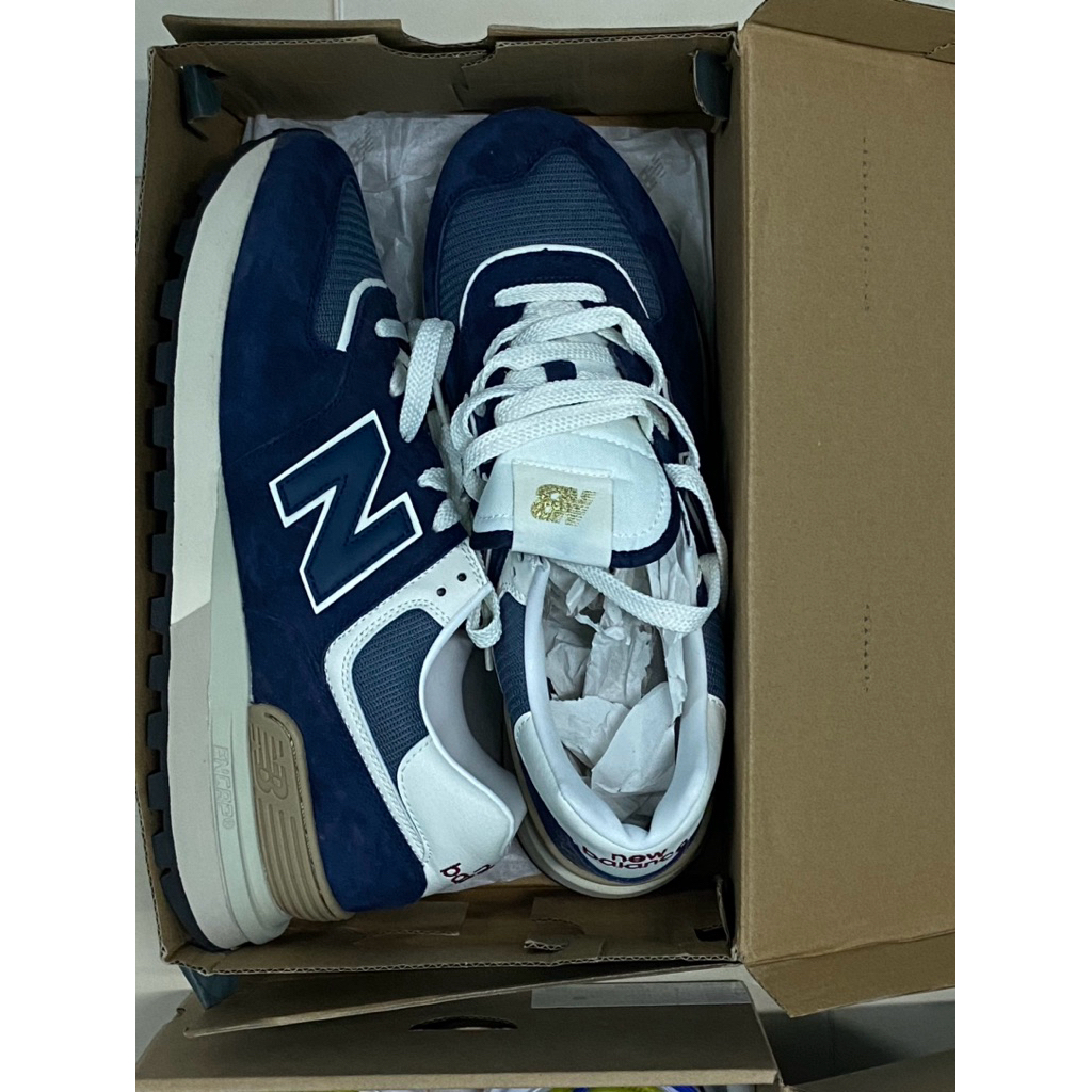📍New Balance 574 Navy White Beige ของแท้