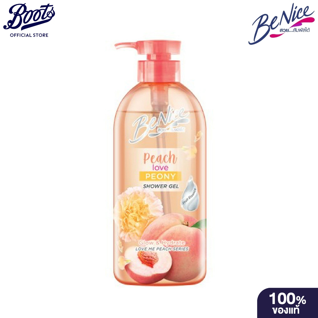 Benice Love Me Peach Shower Gel Peach Love Peony 450 mL บีไนซ์ เจลอาบน้ำ พีช เลิฟ พีโอนี 450 มล.