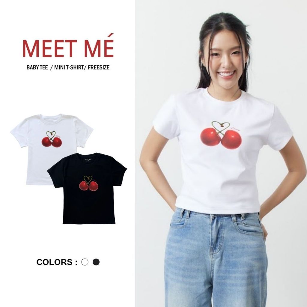 MEET MÉ - Top 002 | ลาย Cherry Heart เสื้อครอป