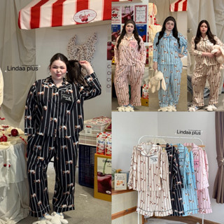 (LD) ชุดนอน เสื้อแขนยาว+กางเกงขายาว ลายน้องหมาสุดน่ารัก (อก5…