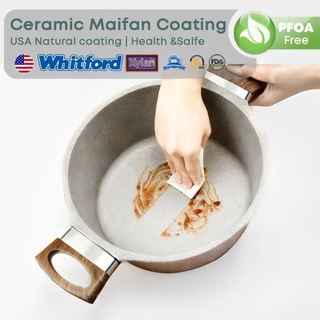 Terra Craftหม้อซุป หม้อนม16/18/24/26cmทำจากหินสาลี ทอดอาหารได้ไม่ติดหม้อค่ะฟังก์ชันไม่ติดหม้อ เหมาะสำหรับเตาแก๊สเท่านั้น