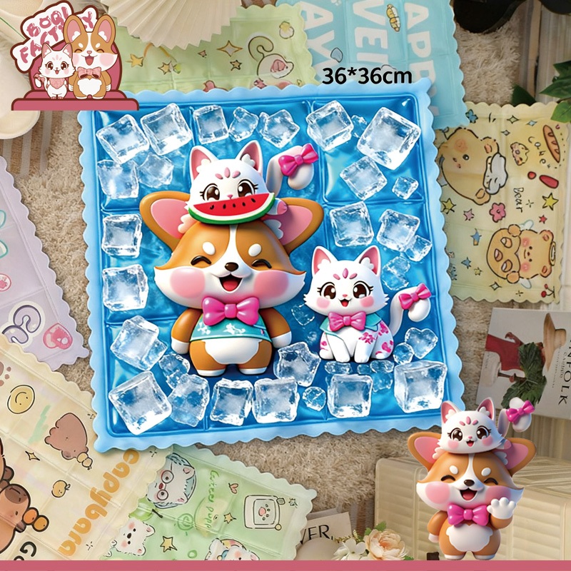 Boqi factory แผ่นเย็น เจลเย็นลดความร้อน แผ่นเจลเย็น  แผ่นเจลเย็น ที่นอนเย็น ราคา ต่อ 1 ชิ้น  36*36ซม