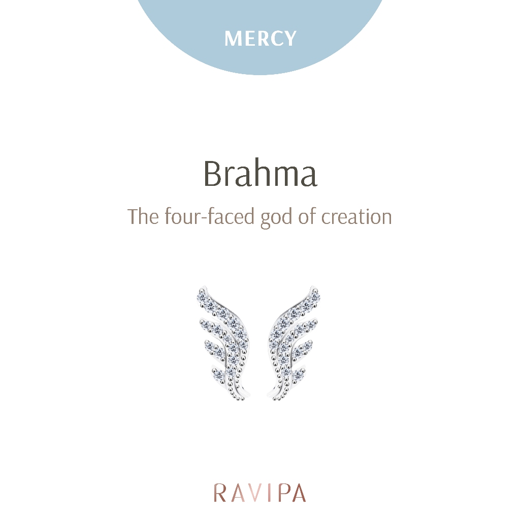 Ravipa | The Four-Face Swan Wing Hoop Earrings - ต่างหู