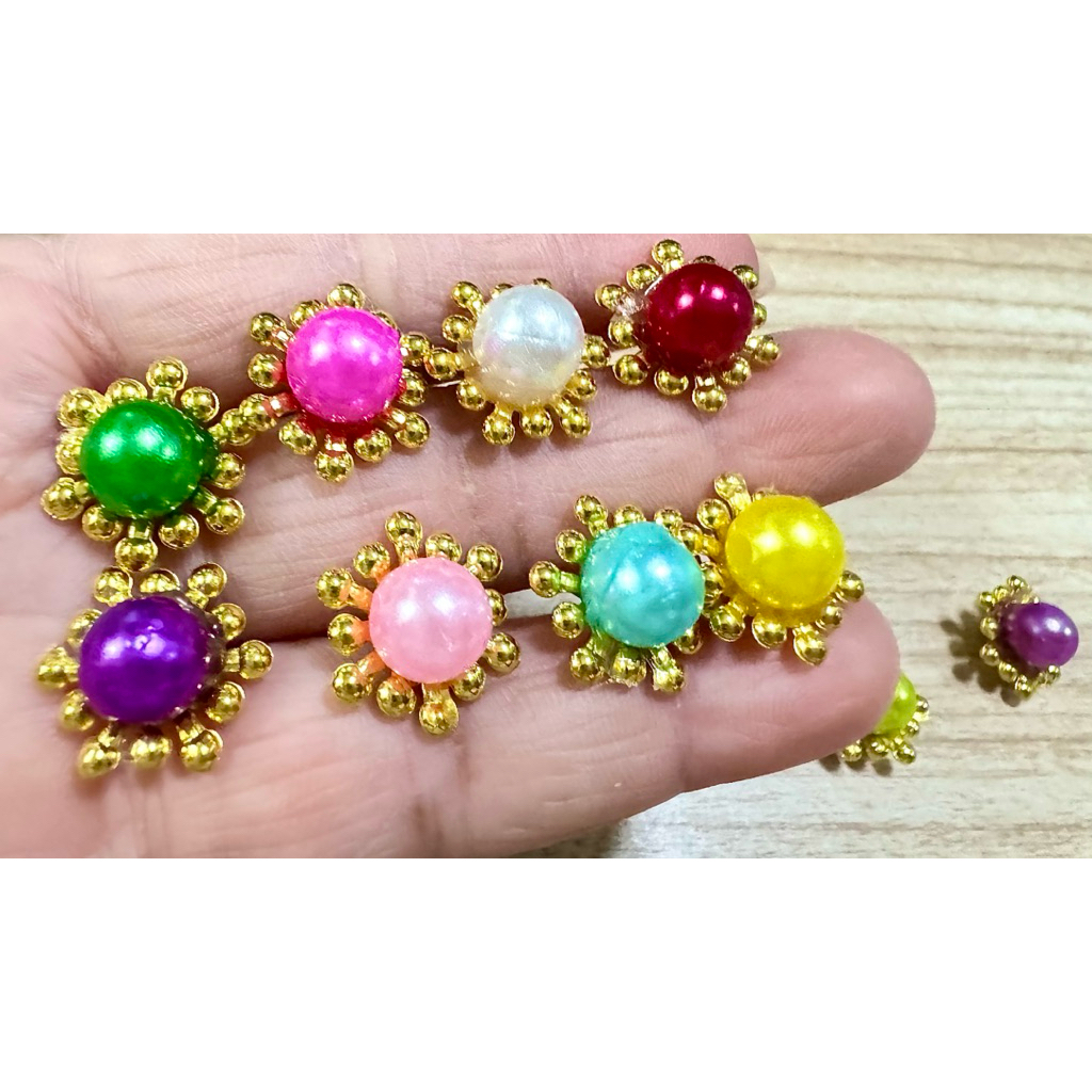 ฐานมงกุฏแฉก 14 มิล/ฐานมงกุฏตกแต่งมุกคละสี/ลูกปัดกลม 8 มิล คละสี ❇️สินค้าพร้อมส่ง❇️ ราคา ถูกที่สุด ดีลบีเคเค แกลเลอรีภาพที่ 6