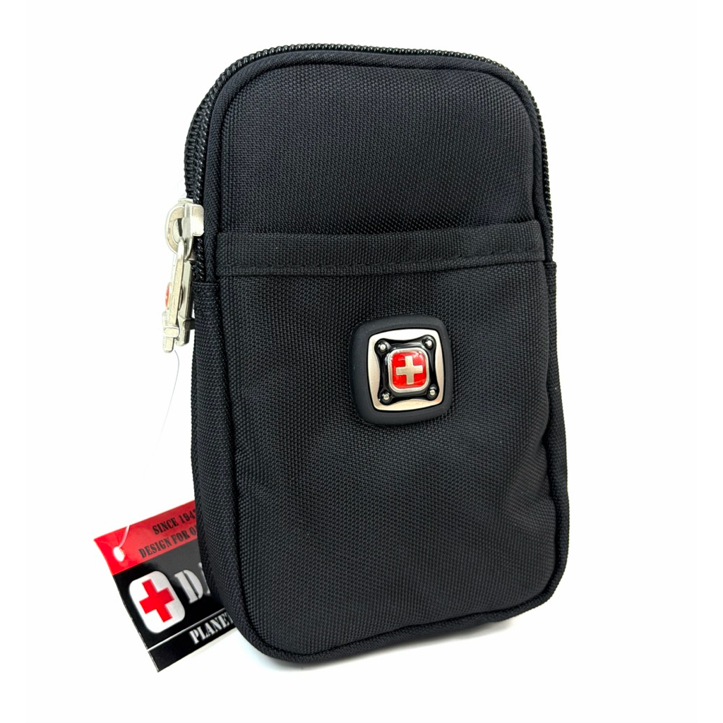 Chinatown Leather กระเป๋าผ้าDAKARร้อยเข็มขัด ผ้าซิปคู่+ช่องหน้าใส่ แบงค์ เหรียญ บัตร แว่นส่องพระ ร้อยเข็มขัด 2 เครื่อง