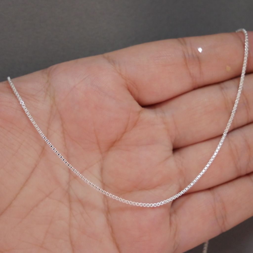 สร้อยคอเงิน925ลายบล็อกมินิมอล