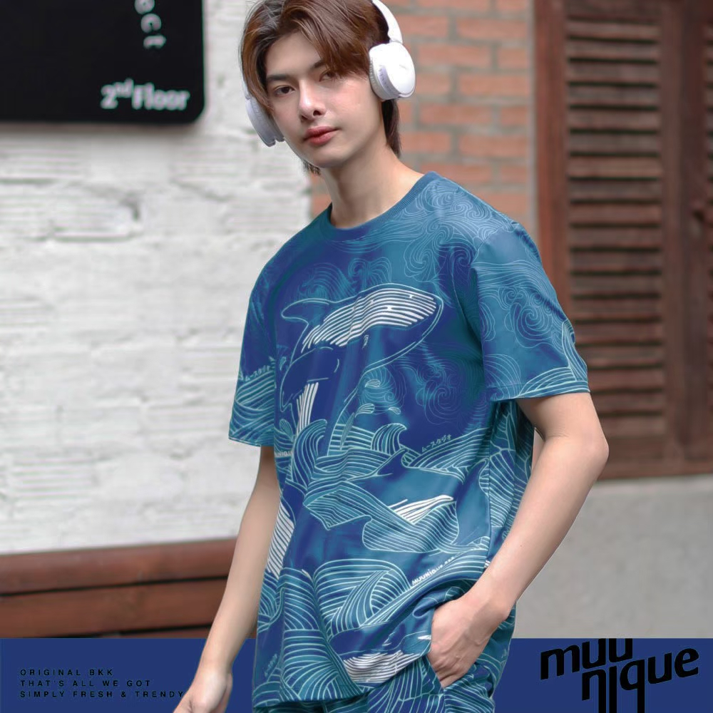 MUUNIQUE JP.T-shirt เสื้อยืด รุ่น BUDA WHALES