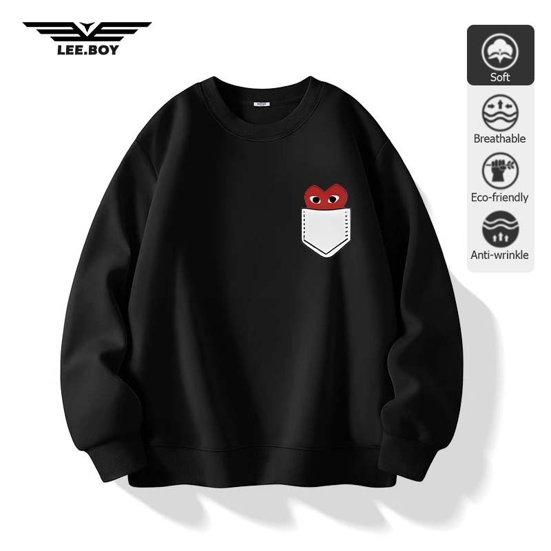 เสื้อเชิ้ตแขนยาวผู้ชายคอกลม ผ้าสำลีเกรดพรีเมียม ลายน่ารักการ์ตูน ผ้าหนาทรงสวย Play PLUS SIZE 5สี พร้อมส่งจากกทม