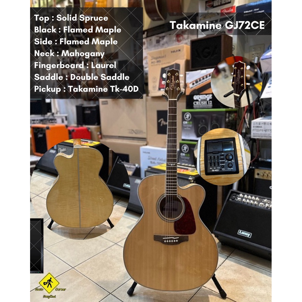Takamine GJ72CE กีตาร์โปร่งไฟฟ้า พร้อมจัดส่งทันที!!! ฟรี ประแจปรับคอ ปรับทัชชิ่งให้สายต่ำเล่นง่าย