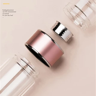JQTG 500ml ขวดน้ำแก้วพร้อมที่กรอง,แก้วกาแฟพกพาถ้วยชาเครื่องชงกาแฟแก้วทัมเบลอแบบมีที่กรองผนังสองชั้น