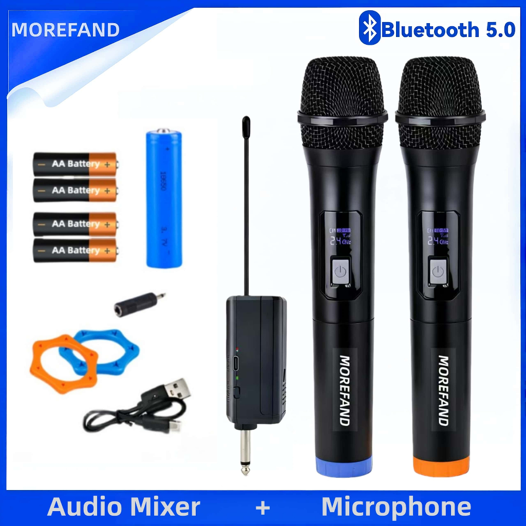 ไมโครโฟนไร้สาย ชุด 308B1/308B2 สาย ไมค์คาราโอเกะ wireless microphone 2 ไมค์ร้องเพลง UHF ไมโครโฟนลอยน้ำ KTV ไมค์