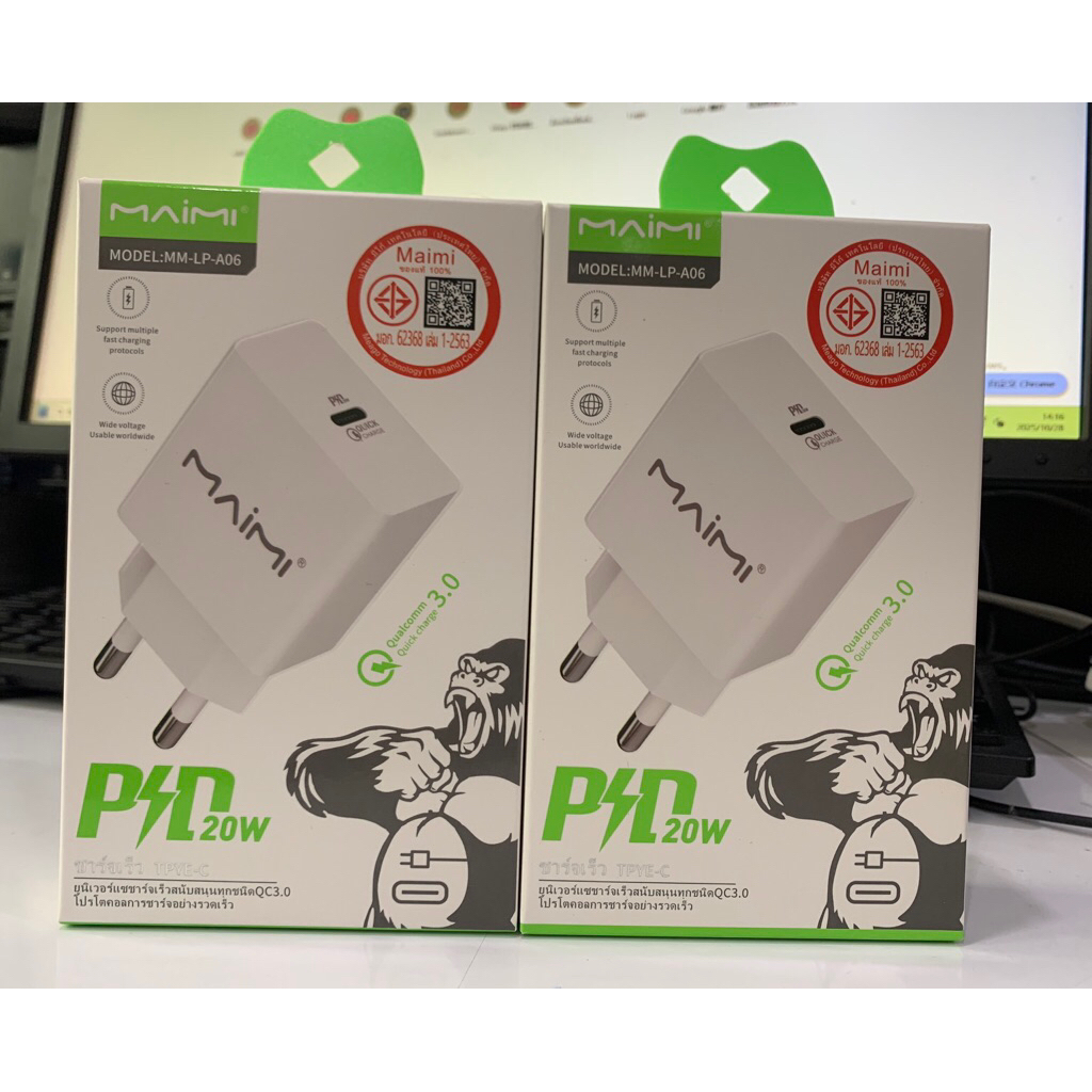 หัวชาร์จ Maimi(หัวชาร์จ Type C )(20W)(30W)(45W) ชาร์จเร็วมีให้เลือกหลายแบบ ใช้ได้ทนทาน