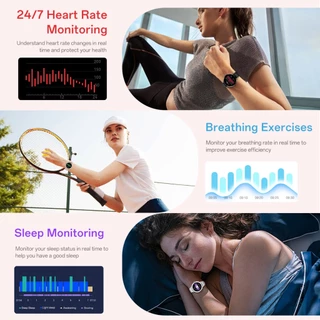 Huafit V2 SmartWatch ผู้หญิง ทันสมัย วอลเปเปอร์ปรับแต่งได้ บางเบา เช็กสุขภาพ โทรบลูทูธ waterproof นาฬิกาข้อมือผู้หญิง