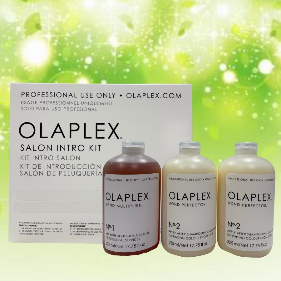 OLAPLEX SALON KIT NO.1 525 ML. 1 ขวด + NO.2 525 ML. 2 ขวด เชื่อมบอนด์ผมให้แข็งแรง กลับมาสุขภาพแข็งแร