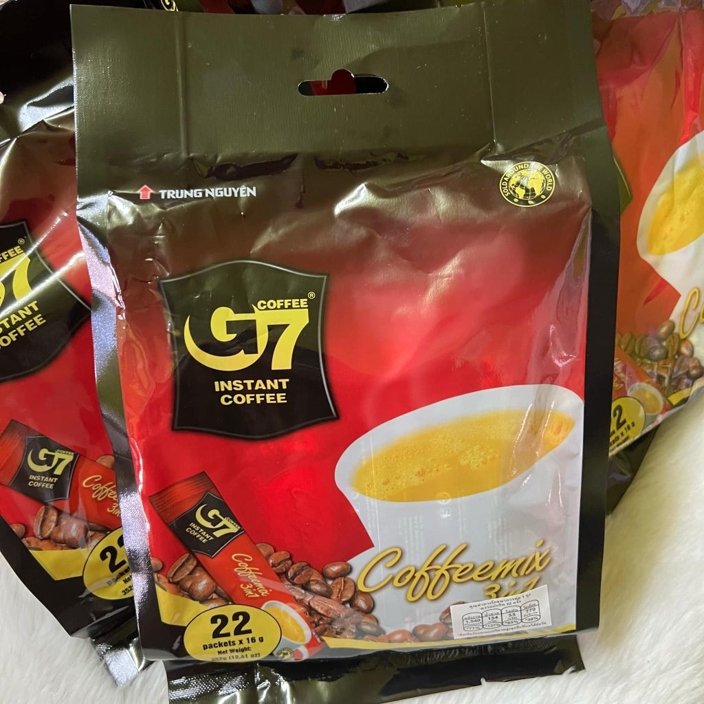 1 แถม1 G7 กาแฟเวียดนาม จีเซเว่น ห่อ22 ซอง (รวมได้44ซอง) หอมกลมกล่อม ทรีอินวัน 3in1 instant coffee mi