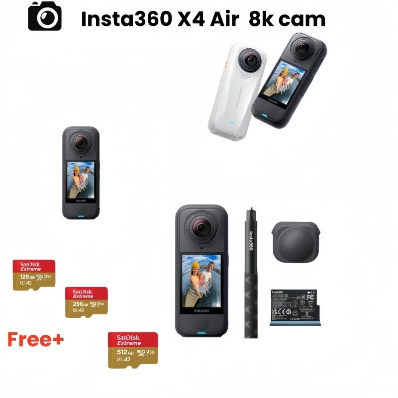【New Arrival】Insta360 X4 Air - น้ําหนักเบา 165g 8K 360 กล้องน้ำหนักเบา พกพาสะดวก ภาพคมชัด กันสั่นไหว ถือมือหรือใส่กระเป๋