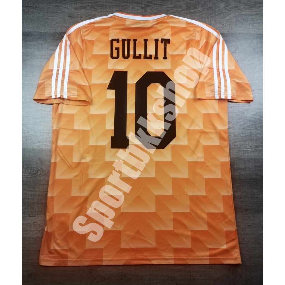 [Retro] - เสื้อฟุตบอล ย้อนยุค ฮอลแลนด์  เหย้า HOME ปี 1988 พร้อมเบอร์ชื่อ 10 GULLIT