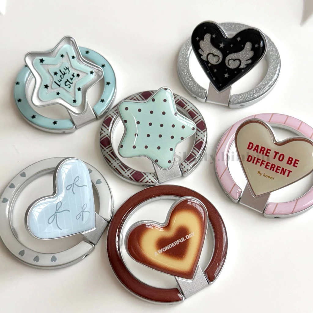 (พร้อมส่ง‼️) ขาตั้งโทรศัพท์แบบแม่เหล็ก พับเก็บได้ ลายน่ารัก ที่ติดหลังโทรศัพท์
