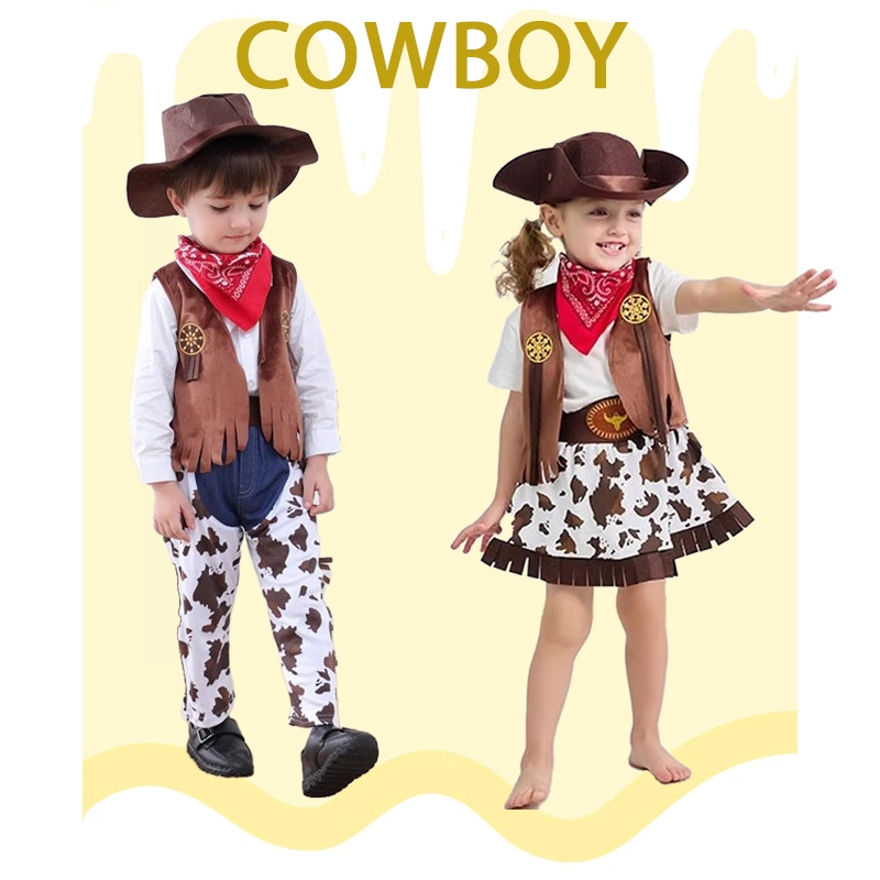 🔥🔥ชุดคาวบอยเด็กโต คาวเกิร์ลเด็กโต cowboy girl costume Cowboy Kid cowboy cosplay คาวบอย เด็ก