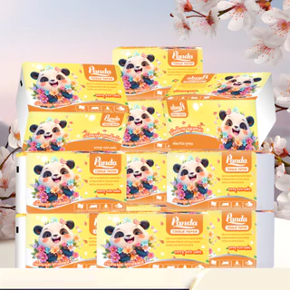 (28ห่อ) ทิชชู่เช็ดหน้า PANDA ไม่เป็นขุย หนานุ่ม 4 ชั้น เกรดGB/T20808 เช็ดสะอาด ไร้ฝุ่น