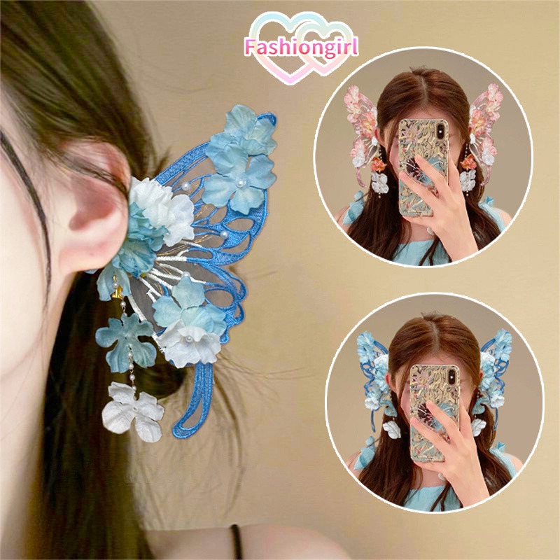 Fashion girl🦋🦋กิ๊บติดผมรูปผีเสื้อ สไตล์เกาหลี กิ๊บด้านข้าง ขนาดใหญ่ แฟชั่นสําหรับผู้หญิง ราคาถูกที่สุด