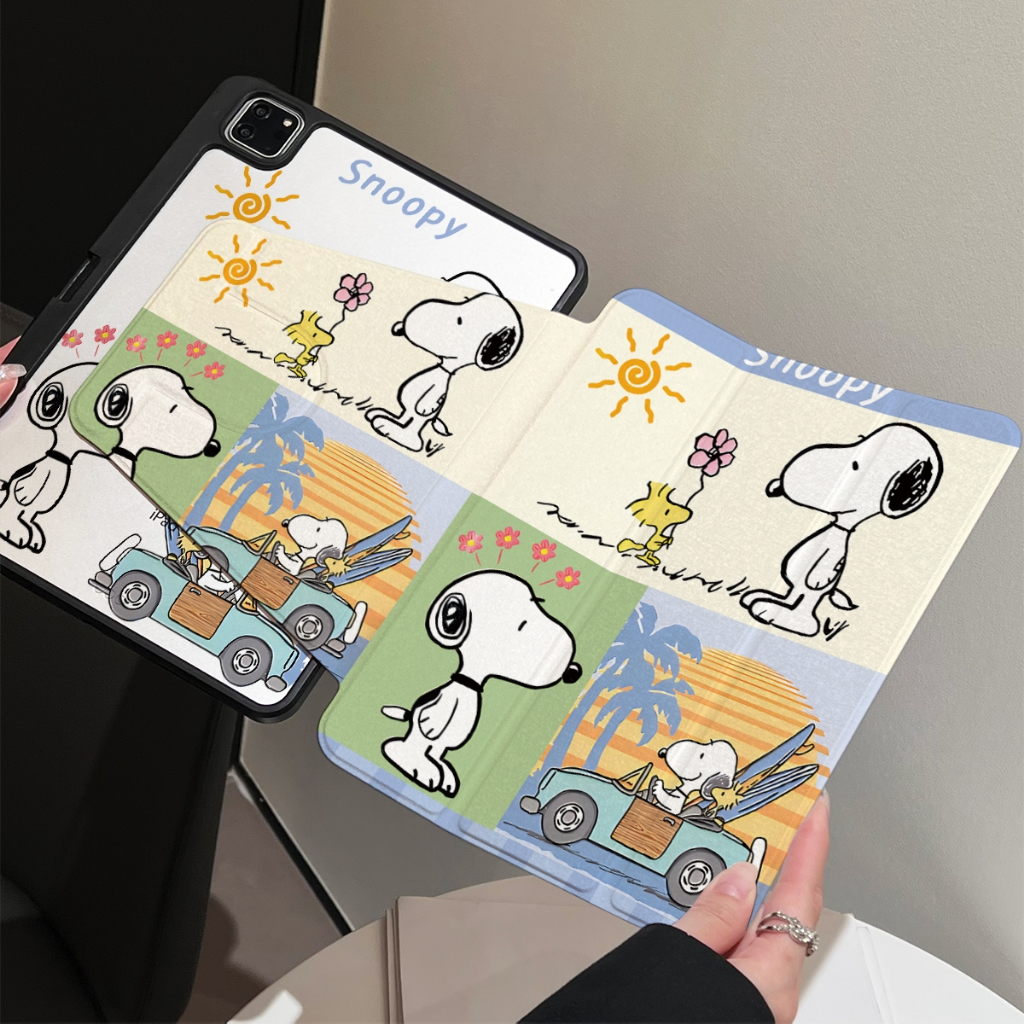 พร้อมส่ง เคสไอแพด Gen11 หมุนได้ 360° อะครีลิค Snoopy มีที่ใส่ปากกา iPad Gen10 Air7 Air6 Pro11 12.9