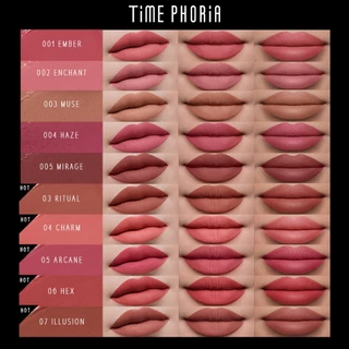 TimePhoria Eternal Air Lip Matte กันน้ำ ติดทนนาน ลิปสติกแมตต์เนื้อบางเบา เม็ดสีชัด ติดทนนาน 24 ชั่วโมง