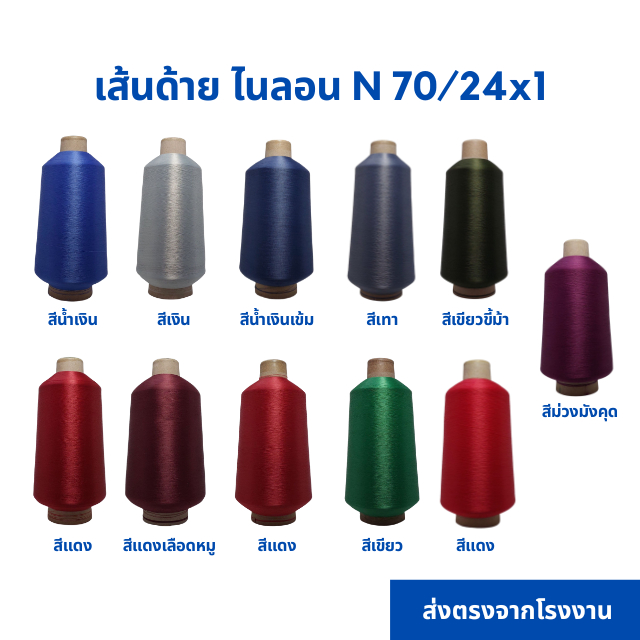 ด้ายฟูสี ด้ายฟูน้อย ขนาด   500-600 กรัม   สำหรับงานโพ้งผ้า N70/24X1 150 ด้ายเย็บ