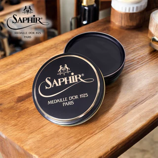 Saphir แว็กซ์ขัดรองเท้า ตลับดำ / น้ำเงิน