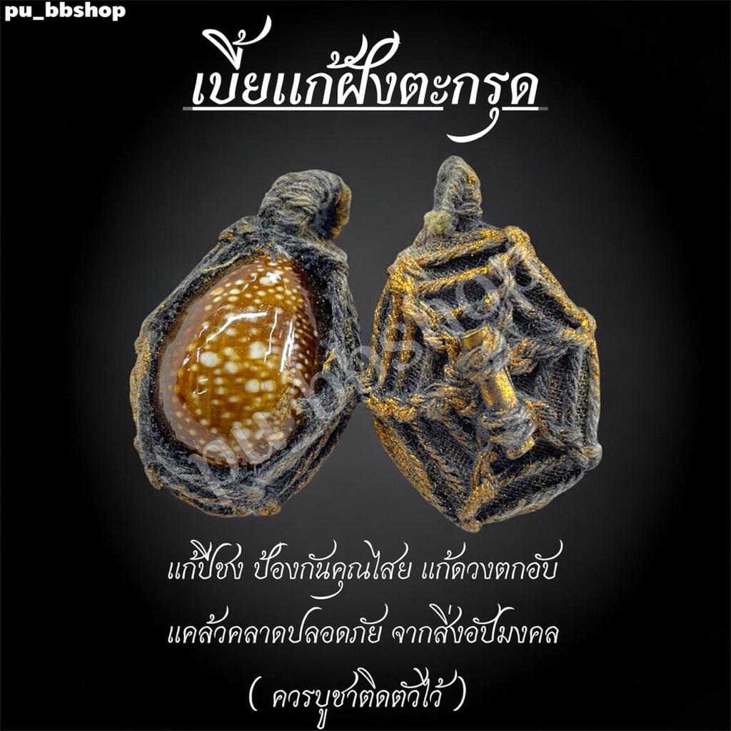 เบี้ยแก้ถักฝังตะกรุดหลวงปู่ศิลา แก้ปีชง ป้องกันคุณไสย