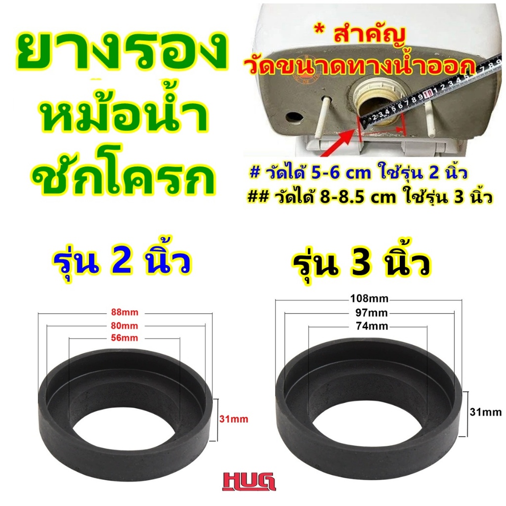 อะไหล่ ยางรองหม้อน้ำชักโครก ยางหม้อน้ำชักโครก ใช้กับชักโครกแบบ 2 ชิ้น  ลูกยาง ถังพักน้ำ ชักโครก ลูกยางรองหม้อน้ำ hugcamp